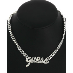 GUESS - Collier en métal argenté et stra