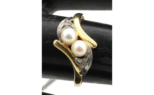 Bague en or jaune 18 carats, poinçon têt
