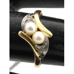 Bague en or jaune 18 carats, poinçon têt