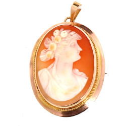 Broche-pendentif en or 9 carats sertie d
