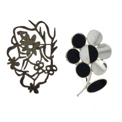 Lot de 2 broches années 70/80, l'une en 