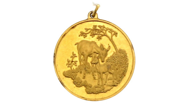 Médaille en vermeil poinçon crabe, avec 