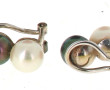 Paire de clips d'oreille en or gris 18 c