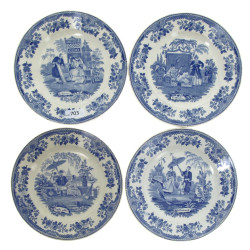 CREIL & MONTEREAU - 4 assiettes à desser