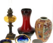 Vase en céramique mouchetée rouge et noi