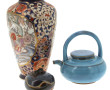 Théière en grès bleu ciel : coffret en g