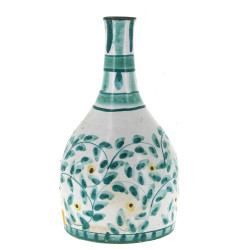 Vase bouteille en céramique à décor flor