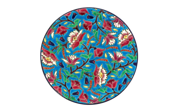 LONGWY - Assiette à décor en émaux de fl