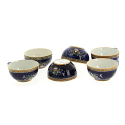 GIEN - 6 tasses à thé en faïence à décor