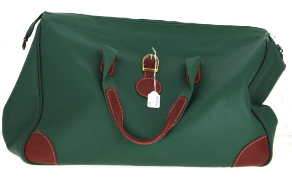 DELSEY - Sac de voyage vert et cuir brun