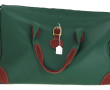 DELSEY - Sac de voyage vert et cuir brun