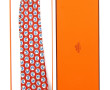 HERMES Paris - Cravate en soie à fond ro