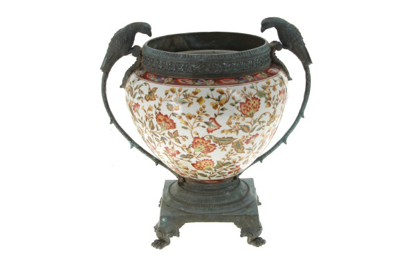 Vase décoratif en céramique à décor flor
