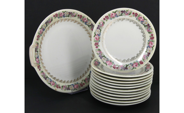 LIMOGES - Service à gâteaux en porcelain