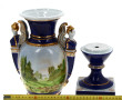 Vase en porcelaine blanche, bleu de four