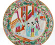 CANTON XIXème - Lot de 5 pièces en porce