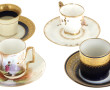 4 tasses et sous-tasses en porcelaine de