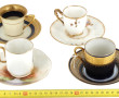 4 tasses et sous-tasses en porcelaine de