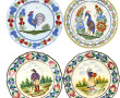 HB QUIMPER - 9 assiettes en faïence poly
