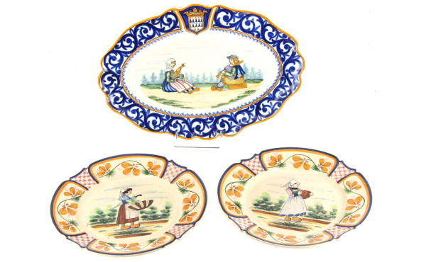 HENRIOT Quimper - Plat à bords contours 