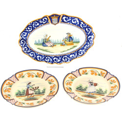 HENRIOT Quimper - Plat à bords contours 