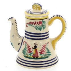 HB QUIMPER - Cafetière en faïence polych