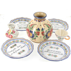 QUIMPER - Lot comprenant 4 assiettes lég