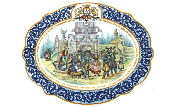 HENRIOT Quimper - Plat de forme ovale en