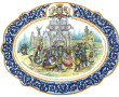 HENRIOT Quimper - Plat de forme ovale en