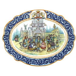 HENRIOT Quimper - Plat de forme ovale en