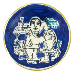 Paul YVAIN (1919-2007) - Assiette en faï