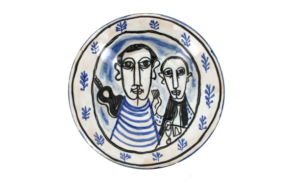 Paul YVAIN (1919-2007) - Assiette en faï