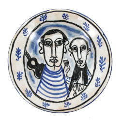 Paul YVAIN (1919-2007) - Assiette en faï