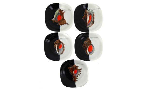 Guy TREVOUX (1920-2011) - 5 assiettes cr