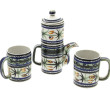 KERALUC - Décor G 2 - 6 chopes en grès e