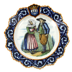 HENRIOT Quimper - Assiette à bords dente