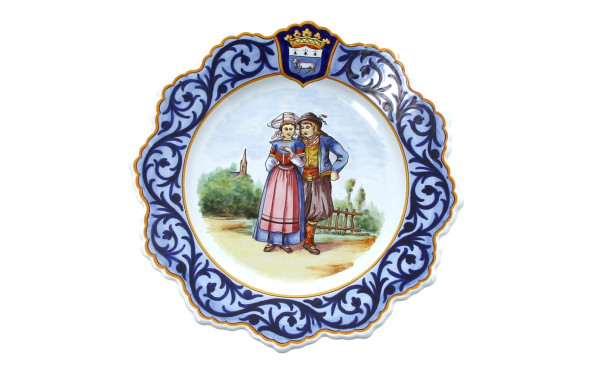HENRIOT Quimper - Assiette à bords dente