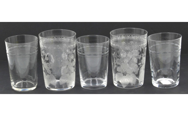 Paire de verres timbales chiffrées "D" e