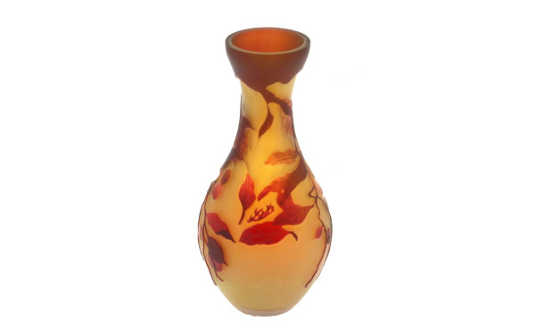 GALLE Tip - Petit vase en verre détourré