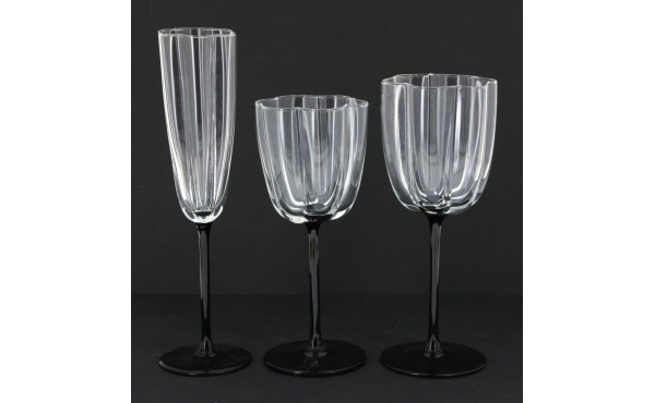 Service de verres à pied en verre de for