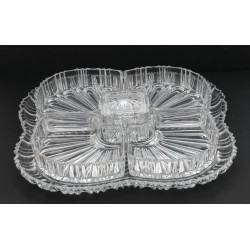 Plat compartimenté en cristal moulé comp