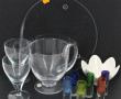 6 verres à pied en verre transparent, H 