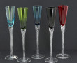 5 verres à liqueur en verre de couleur à