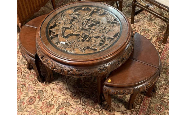 Ensemble asiatique en bois exotique scul