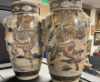 JAPON - Paire de vases en céramique poly