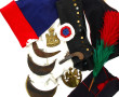 Lot militaria en carton dont 3 gourdes e