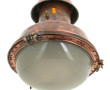 Lampe d'atelier en cuivre, avec globe en