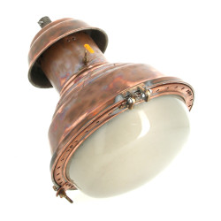 Lampe d'atelier en cuivre, avec globe en