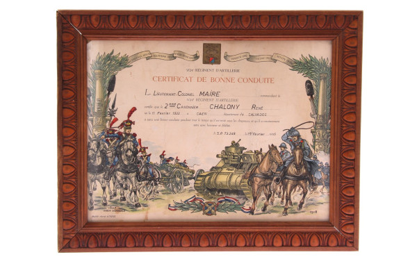 Certificat de bonne conduite du 24e régi