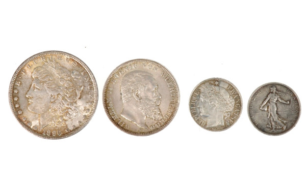 Lot de 4 monnaies argent: - LIBERTY - 